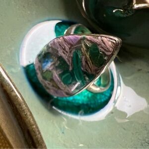 Teardrop Shaped Multicolored Ring